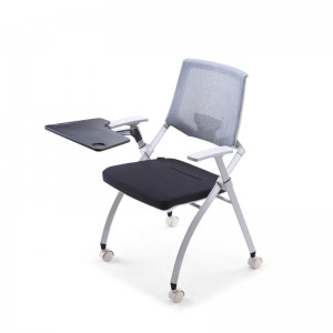 Folding seat stackable school chair training chair with writing table