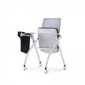 Folding seat stackable school chair training chair with writing table