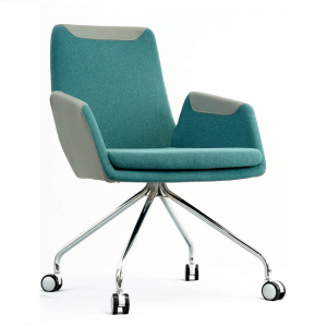 Steel frame inside leather and fabric executive office chair