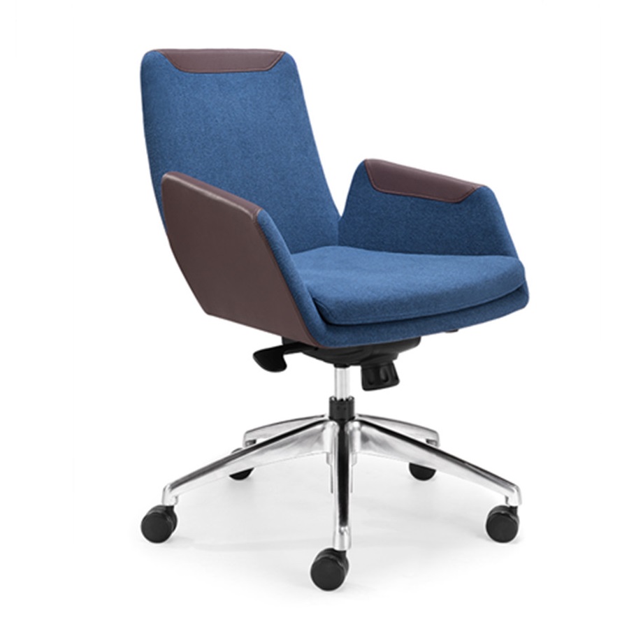 Steel frame inside leather and fabric executive office chair (1)