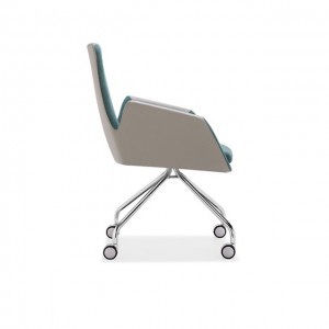 Steel frame inside leather and fabric executive office chair
